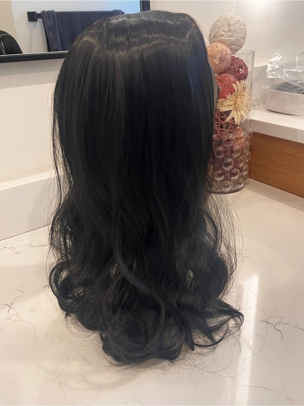 Long Wavy Black/brown Women's new synthetic hair topper